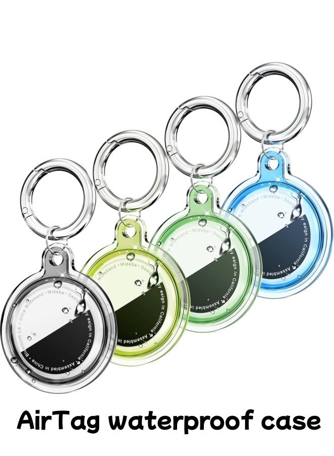 4 Pack AirTag Holder Case with Keychain Silicone Shockproof for Apple AirTag Item Tag Finders AirTag TrackerTags Accessories Anti Lost Protective Case for Pets Package Luggage Waterproof - Image 1