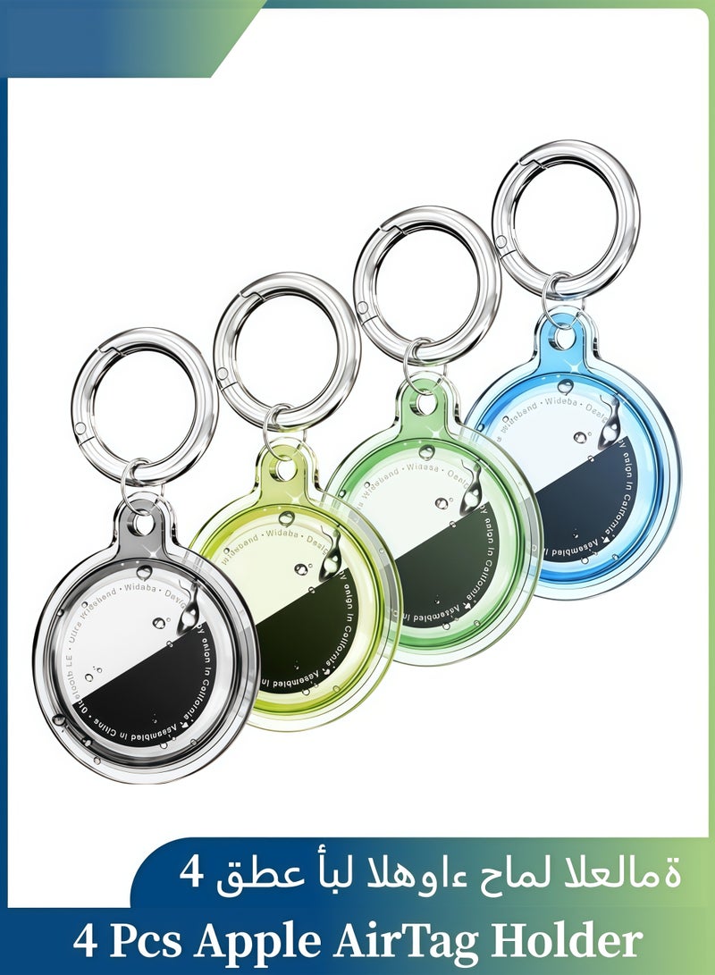 4 Pack AirTag Holder Case with Keychain Silicone Shockproof for Apple AirTag Item Tag Finders AirTag TrackerTags Accessories Anti Lost Protective Case for Pets Package Luggage Waterproof - Image 1