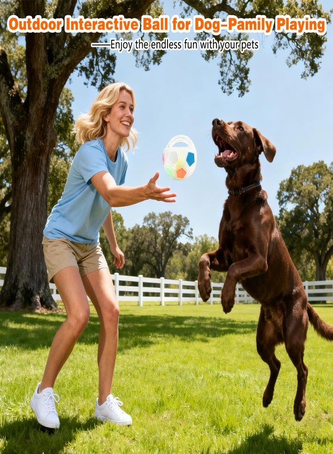 Dog Calming Ball with Handle, Interactive Ball for Pet Dogs Playing, Built-in Yellow Tennis Balls and Squeaky Sound for Small Medium Large Dogs (Clear with Tennis Balls Inside) - Image 5