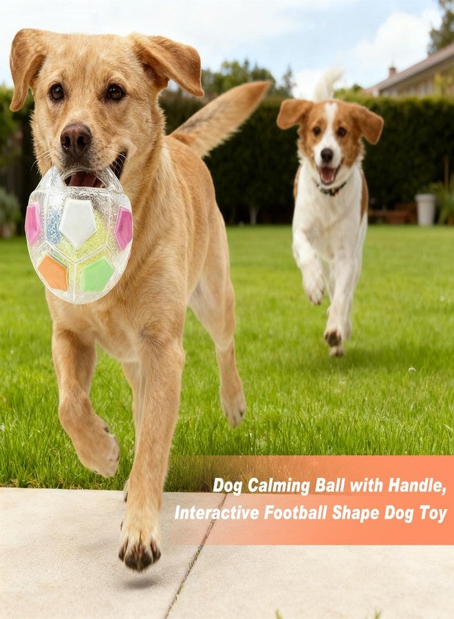 Dog Calming Ball with Handle, Interactive Ball for Pet Dogs Playing, Built-in Yellow Tennis Balls and Squeaky Sound for Small Medium Large Dogs (Clear with Tennis Balls Inside) - Image 2