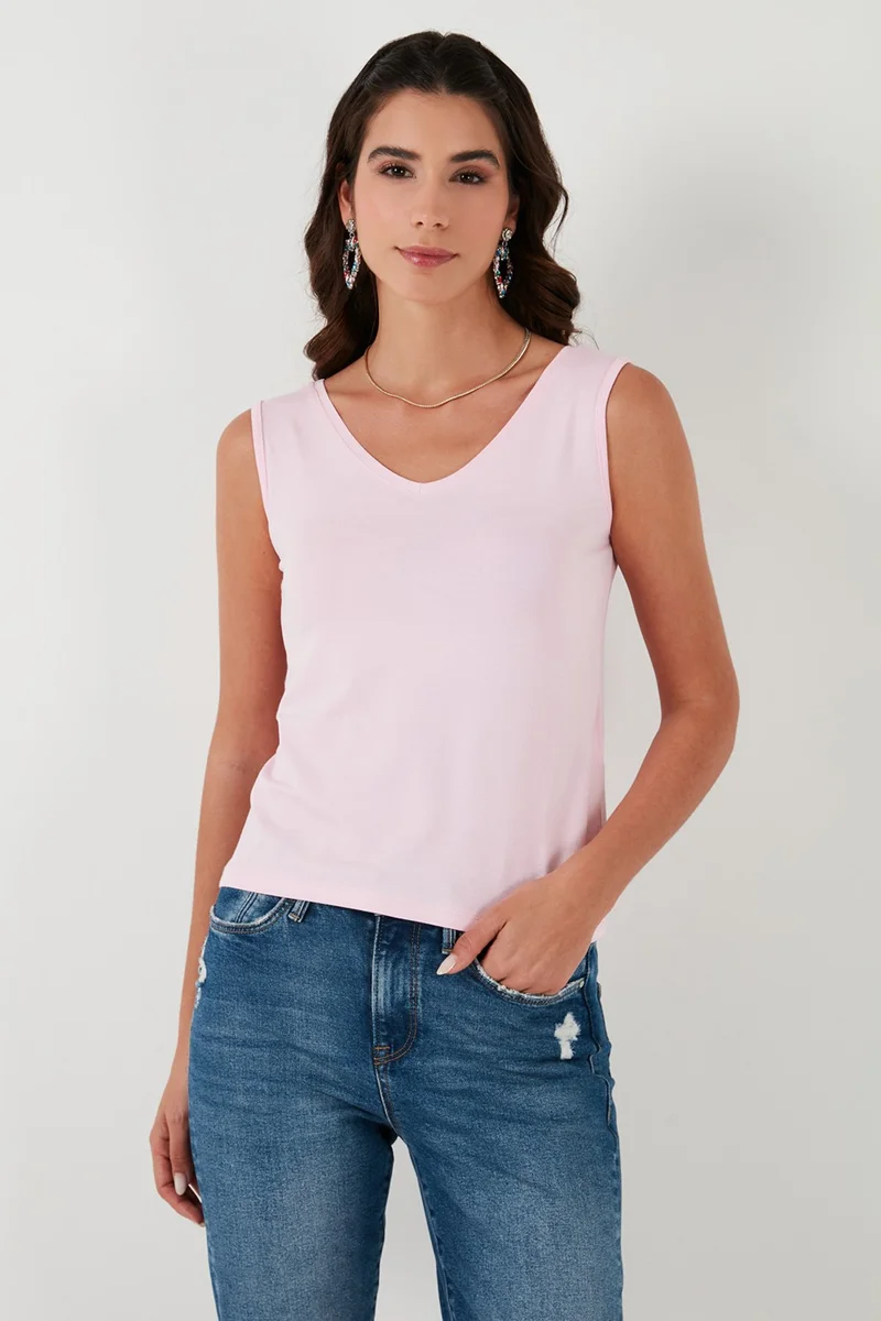 ليلا V-Neck Thick Strap Women's Blouse 5864384