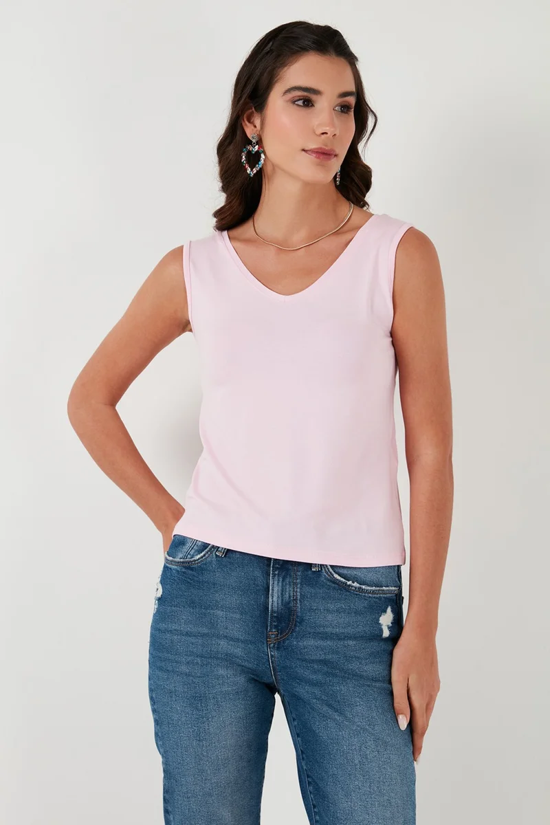 ليلا V-Neck Thick Strap Women's Blouse 5864384