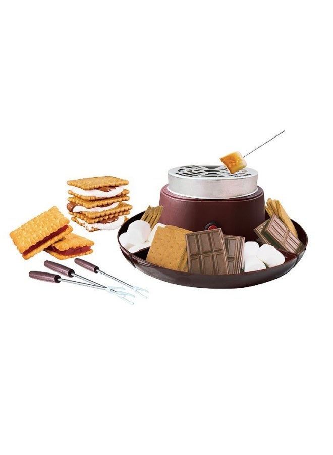 M MIAOYAN Electric S'mores Maker Marshmallow Roaster Chocolate Cooker Electric Cheese Melter Two-in-One Fruit Plate Party Artifact Melting Pot - Image 2
