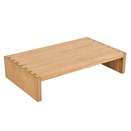 KIRIGEN Monitor Stand Wooden -Desk Stand Wood for Computer/Laptop/TV Printer - Monitor Arms & Stands Desk Riser for Office Organizers - Desktop Workspace Platforms Stands (39,Natural) - Image 1
