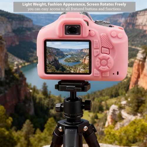 Frevyve Case for Canon EOS Rebel T7 Rebel T6 Camera, Soft Silicone Rubber Protective Camera Case Cover Accessories, Lightweight, Anti-Scratch with Button Marking for EOS Rebel T7 T6 (Pink) - Image 3