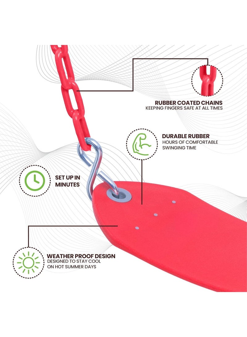 مقعد متأرجح للأطفال والكبار، أرجوحة في الفناء الخلفي للملعب في الهواء الطلق مع مثلث معدني، مقعد متأرجح عالي التحمل من الدرجة التجارية، استبدال مقعد متأرجح 74 × 14.5 × 0.6 سم - Image 2
