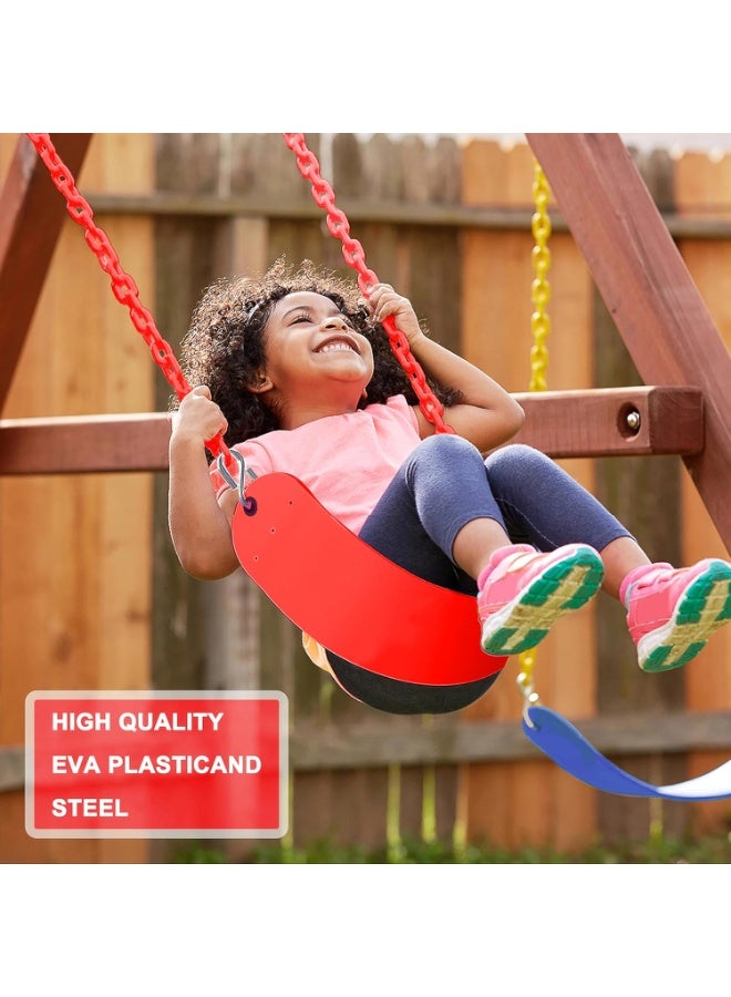 مقعد متأرجح للأطفال والكبار، أرجوحة في الفناء الخلفي للملعب في الهواء الطلق مع مثلث معدني، مقعد متأرجح عالي التحمل من الدرجة التجارية، استبدال مقعد متأرجح 74 × 14.5 × 0.6 سم - Image 3