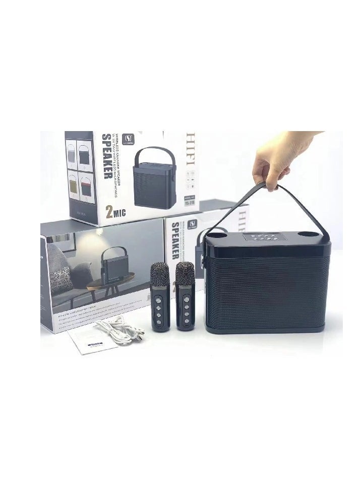 ELTRAZONE YS-219 Karaoke Machine with 2 Wireless Microphones – Portable Speaker for Karaoke, Bluetooth, LED Lights, Built-in Rechargeable Battery, Perfect for Parties, Home, and Outdoor Events, Includes 2 Wireless Microphones for Clear Sound and Easy Control - Image 3