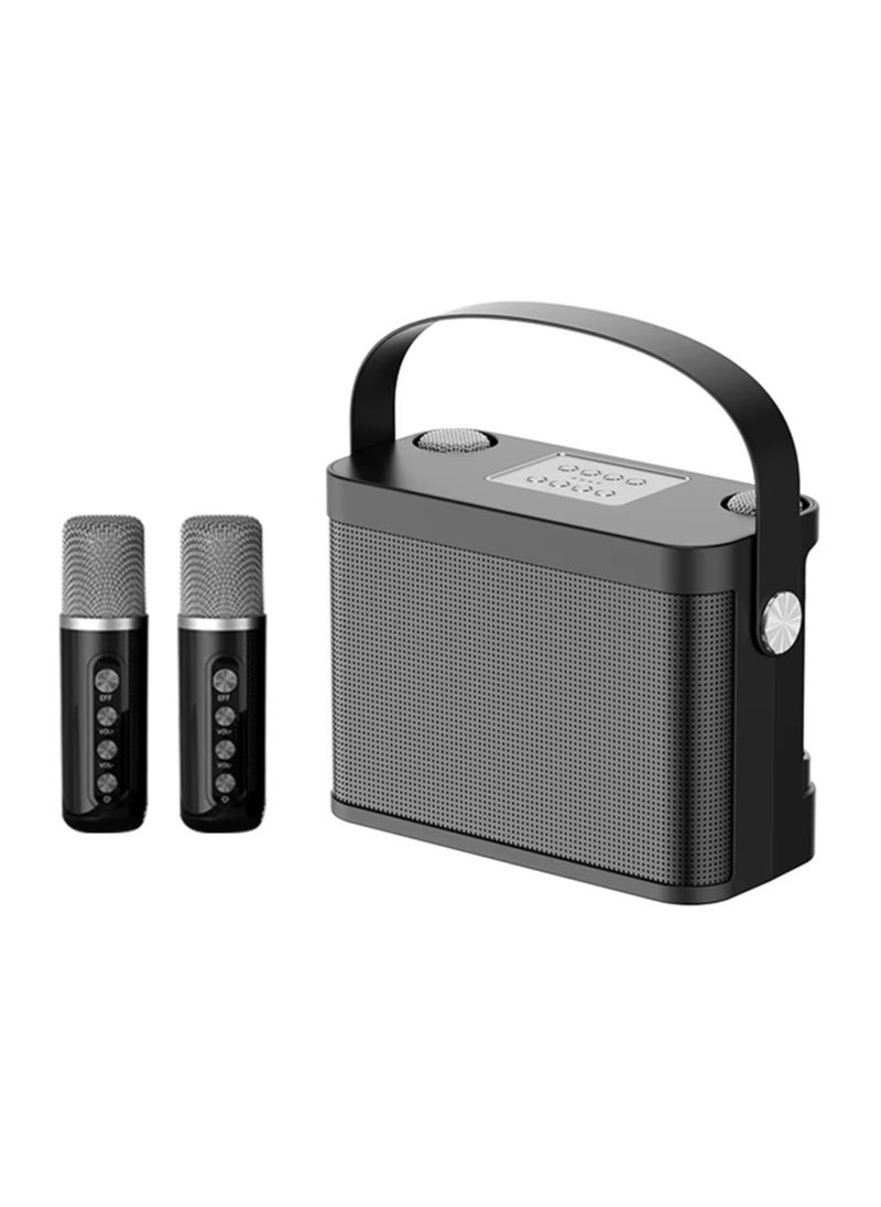 ELTRAZONE YS-219 Karaoke Machine with 2 Wireless Microphones – Portable Speaker for Karaoke, Bluetooth, LED Lights, Built-in Rechargeable Battery, Perfect for Parties, Home, and Outdoor Events, Includes 2 Wireless Microphones for Clear Sound and Easy Control - Image 1