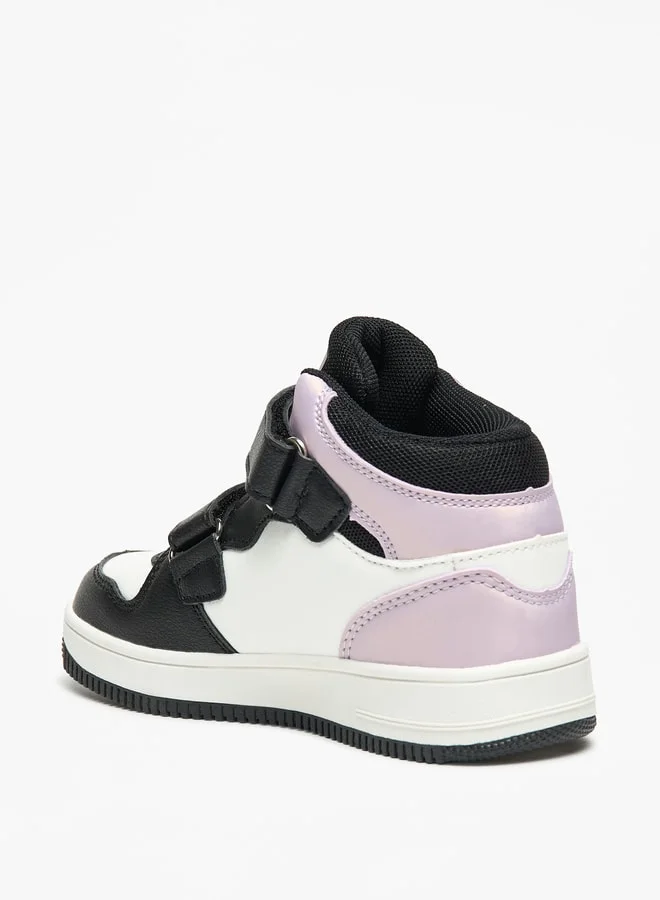 كابا Girls' Panelled High Top Sneakers with Hook and Loop Closure