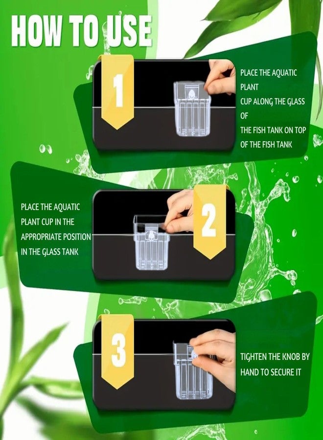 VAYINATO® قطعتان من أوعية نباتات مائية معلقة (مربعة) مصنوعة من الأكريليك الأبيض، مناسبة لأحواض أسماك الزينة، وزراعة النباتات المائية، وتزيين المناظر الطبيعية، وأحواض السمك، من إنتاج Petzlifeworld - Image 2