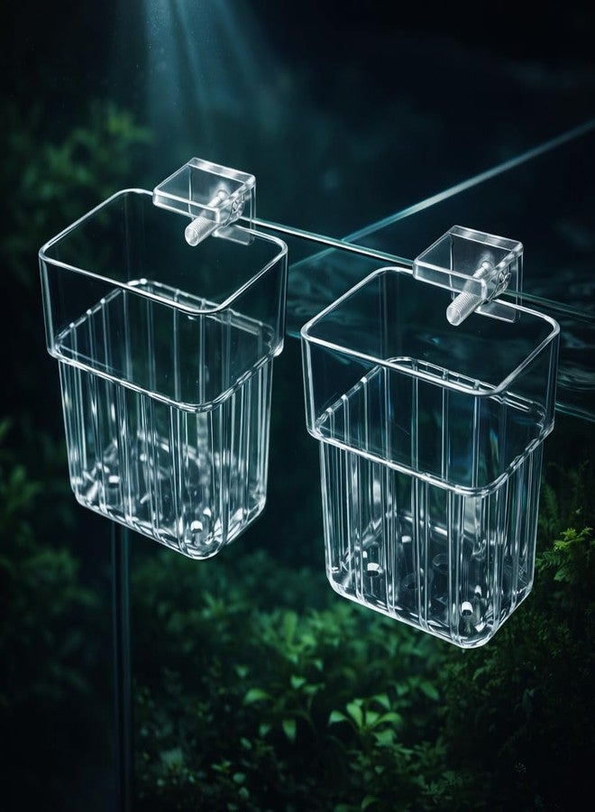 VAYINATO® قطعتان من أوعية نباتات مائية معلقة (مربعة) مصنوعة من الأكريليك الأبيض، مناسبة لأحواض أسماك الزينة، وزراعة النباتات المائية، وتزيين المناظر الطبيعية، وأحواض السمك، من إنتاج Petzlifeworld - Image 3