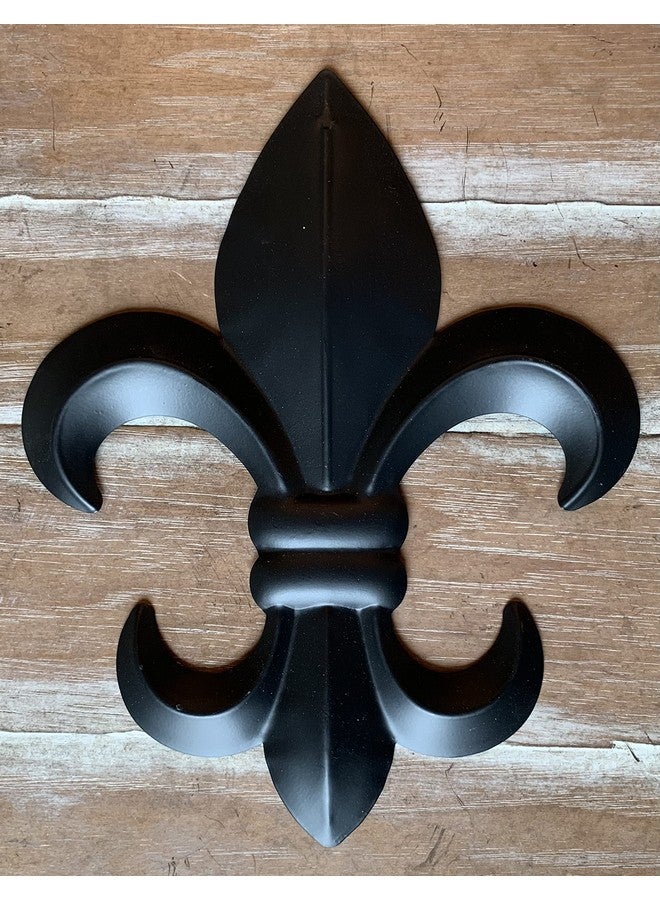 Top Brass 10" Metal Fleur De Lis Wall Plaque/Art With Hanger - Rustic Creole Tuscan Decor (Black) - Image 4