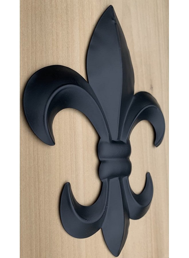 Top Brass 10" Metal Fleur De Lis Wall Plaque/Art With Hanger - Rustic Creole Tuscan Decor (Black) - Image 3