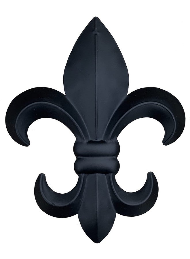 Top Brass 10" Metal Fleur De Lis Wall Plaque/Art With Hanger - Rustic Creole Tuscan Decor (Black) - Image 1
