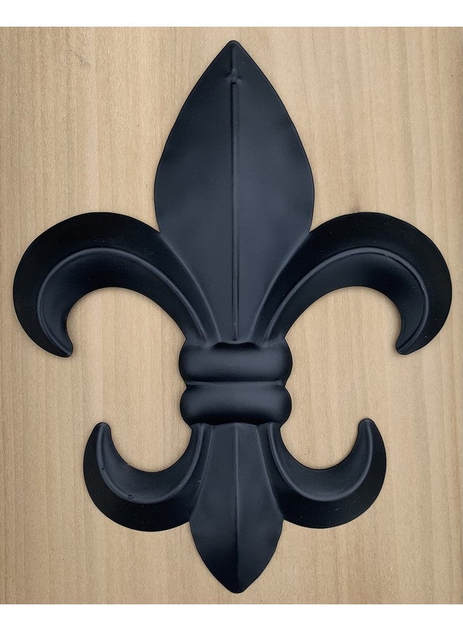 Top Brass 10" Metal Fleur De Lis Wall Plaque/Art With Hanger - Rustic Creole Tuscan Decor (Black) - Image 2