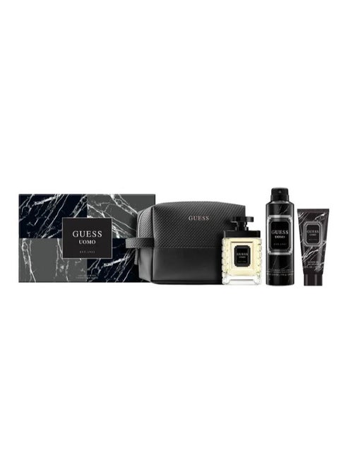 Guess Uomo EDT 100Ml + Shower Gel 100Ml + Deodorant 170Gr + Pouch Gift Set For Men