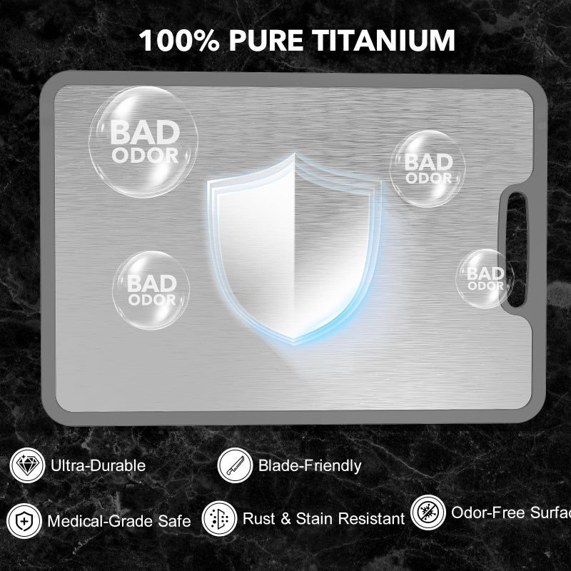 Laokiiy Titanium Cutting Boards For Kitchen, 100% Pure Cut Titanium Cutting Board, Food Grade Quality, Double-Sided Food-Grade Chopping Board Non-Stick Durable and easy to clean14.1X10 - Image 4