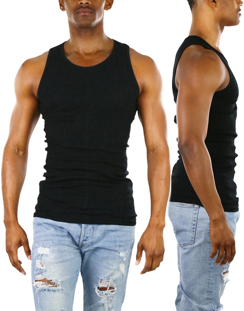 ToBeInStyle Men's Single A-Shirt Tank Top Undershirt- Black - L - Image 3