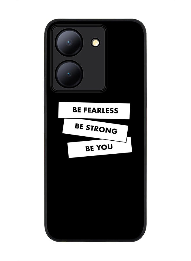 Stylizedd Rugged Black Edge case for Vivo Y36 / Vivo Y36 5G, Slim fit Soft Case Flexible Rubber Edges Anti Drop TPU Gel Thin Cover - Fearless, Strong, You - Image 1