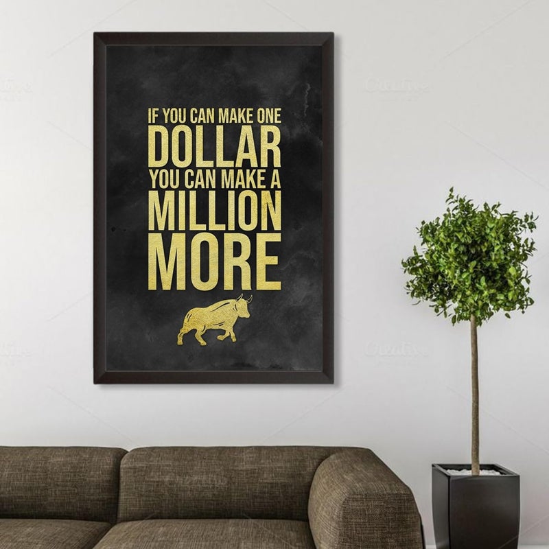 Waltractive Waltractive If You Can Make a Dollar Motivational Quote Wall Art Framed Poster Perfect Wall Decor for Bedroom Kids Room and Study Room Available in 33x23 and 48x33 CM 13x9 and 19x13 Inch - Image 2