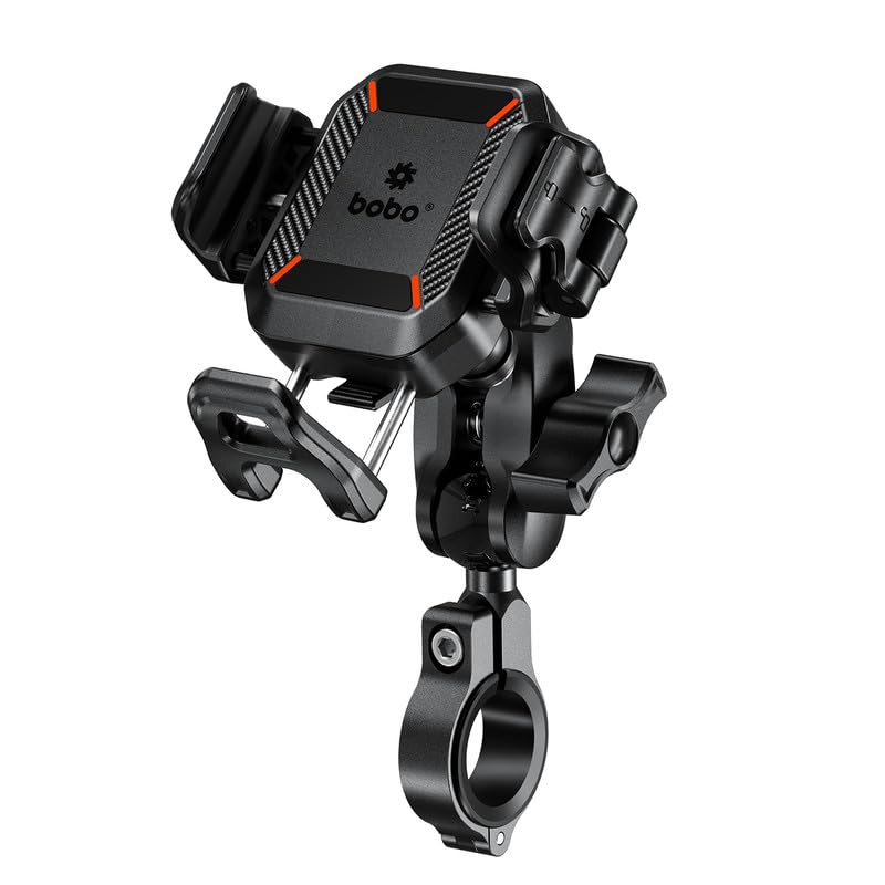 Bobo BM22H PRO Handlebar Mount Anti-Vibration Anti-Theft Waterproof Bike/Motorcycle/Scooter Mobile Phone Holder Mount Ideal for Maps and GPS Navigation (Black) - Image 1