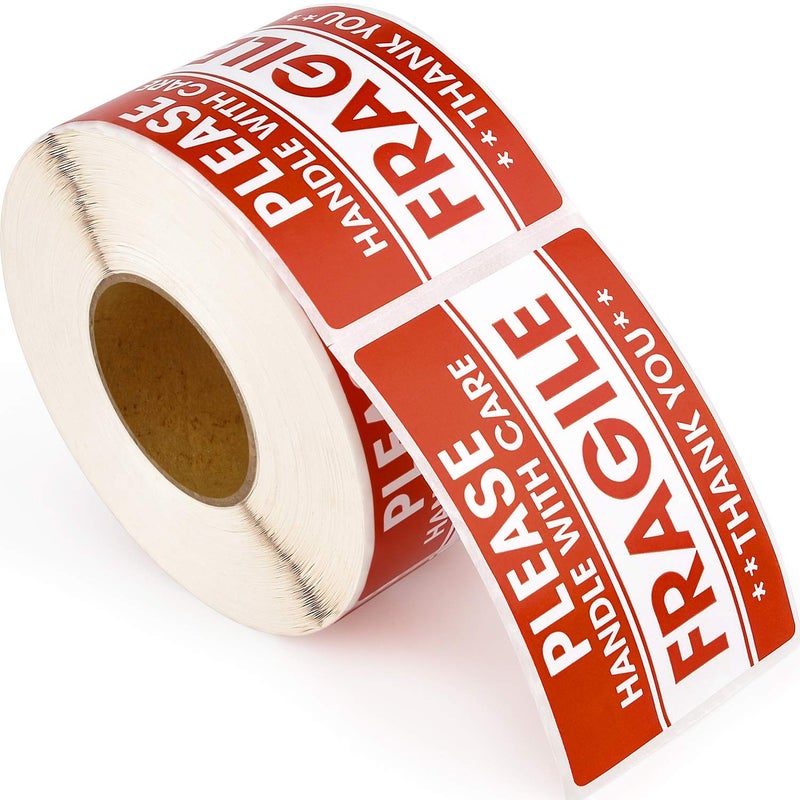 Methdic 2"x 3" Fragile Stickers 500 Labels Per Roll Strong Adhesive (Handle with Care,Do Not Drop,Thank You) Labels for Shipping and Moving - Image 2