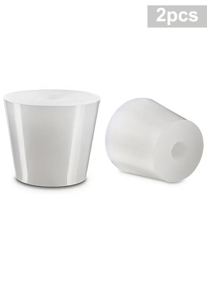 2 قطعة أغطية سيليكون للتخمير بتصميم مثقوب وفتحة للاستخدام في صمام مانع الهواء، مناسبة لتخمير المنزل وصنع النبيذ، وتستخدم كبديل لأغطية الزجاجات المطاطية. - Image 2