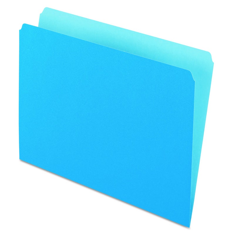 Pendaflex Two-Tone Color File Folders, Letter Size, Blue, Straight Cut, 100/BX (152 BLU) - Image 2