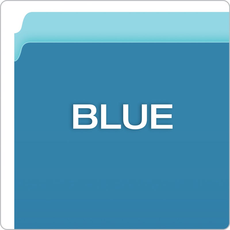 Pendaflex Two-Tone Color File Folders, Letter Size, Blue, Straight Cut, 100/BX (152 BLU) - Image 4