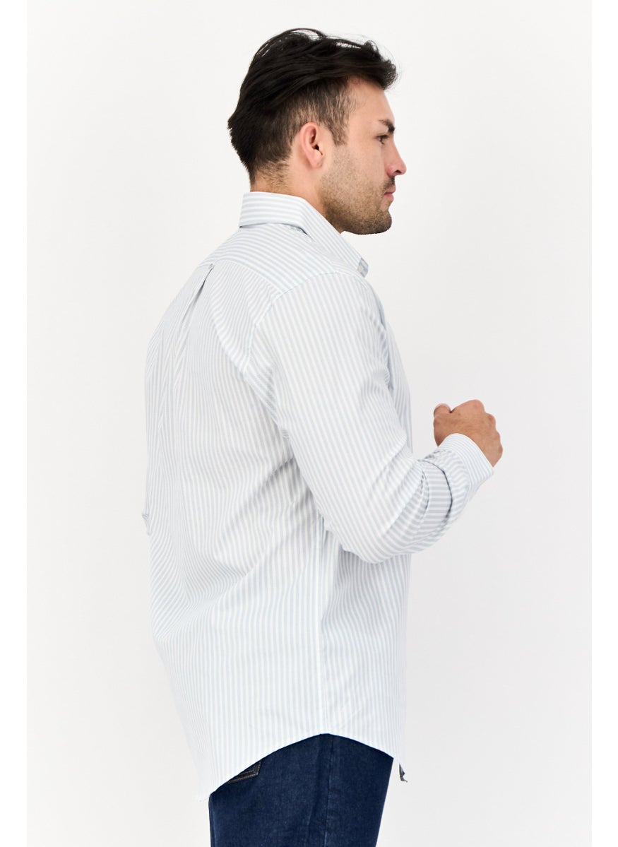 English Laundry Men Regular Fit Stripe Long Sleeves Casual Shirt, Multicolor  - Image 3