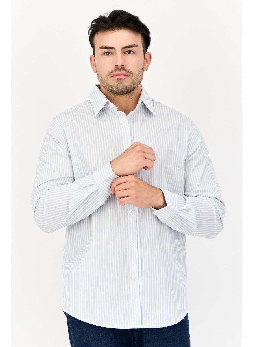 English Laundry Men Regular Fit Stripe Long Sleeves Casual Shirt, Multicolor  - Image 1