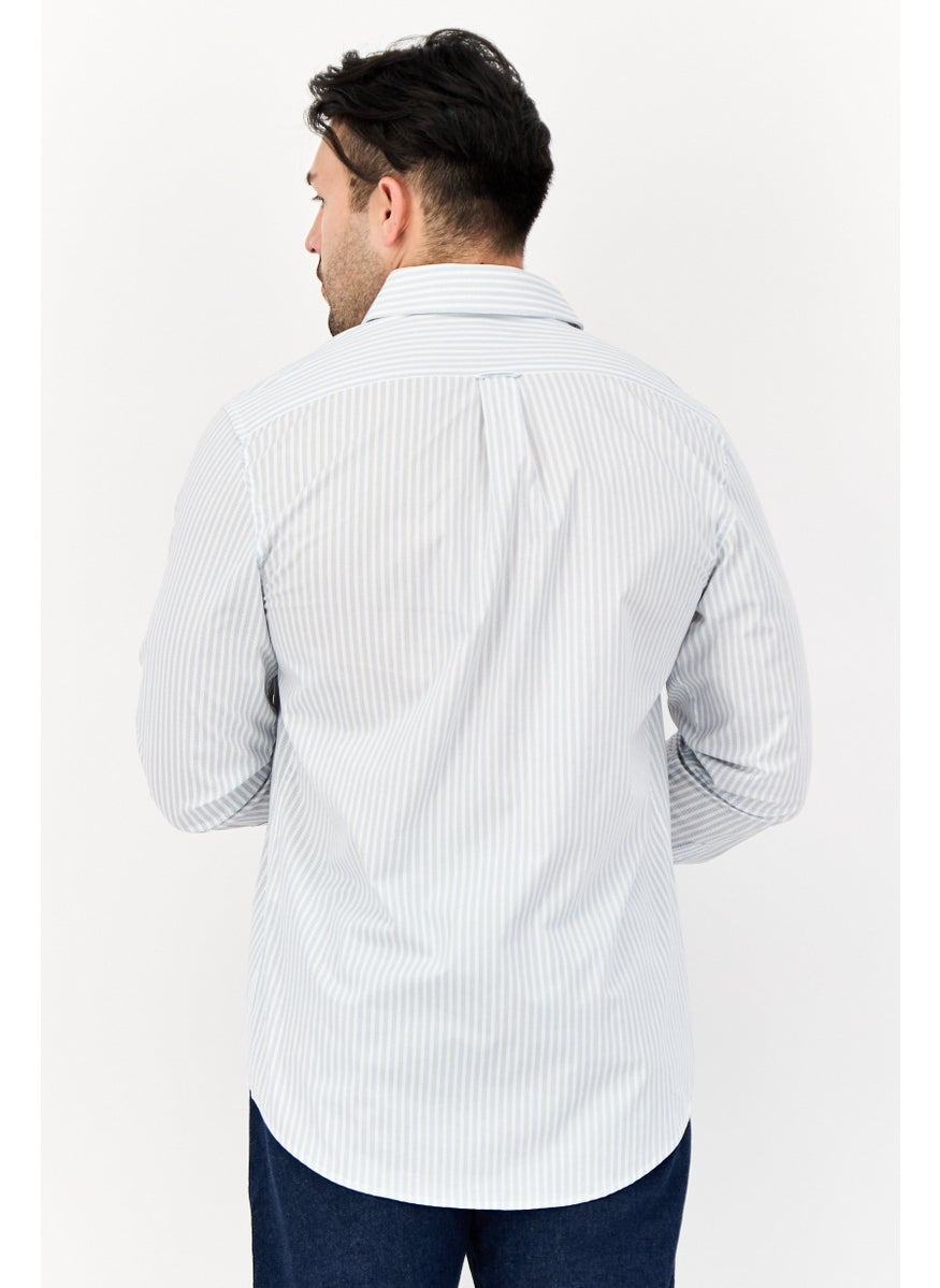 English Laundry Men Regular Fit Stripe Long Sleeves Casual Shirt, Multicolor  - Image 4