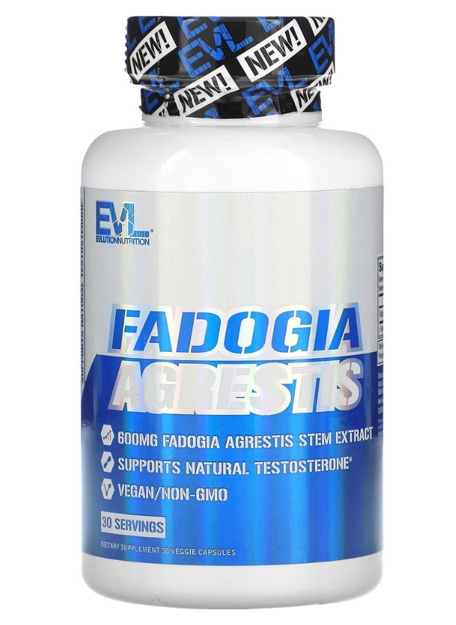 EVLUTION NUTRITION Fadogia Agrestis, 600 mg, 30 Veggie Capsules 