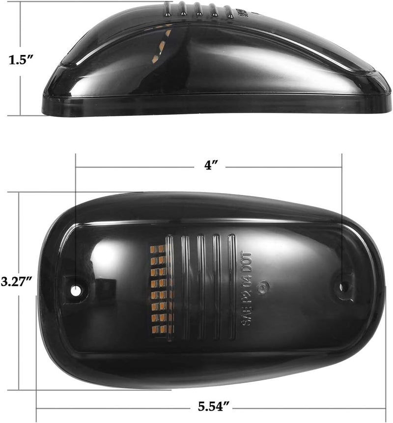 Partsam 5X Amber 24 LED Smoke Cab Roof Running Top Marker Lights 264146BK Assembly Wire Harness Replacement for 1500 2500 3500 4500 5500 2003-2018 Pickup Trucks - Image 2