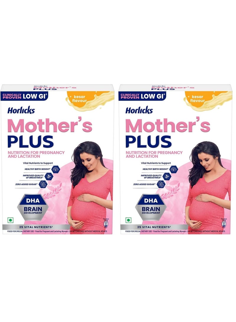 Horlicks Mother's Plus Kesar Refill 400 Powder (Weight May Vary) (Pack of 2), 800 Grams - Image 1