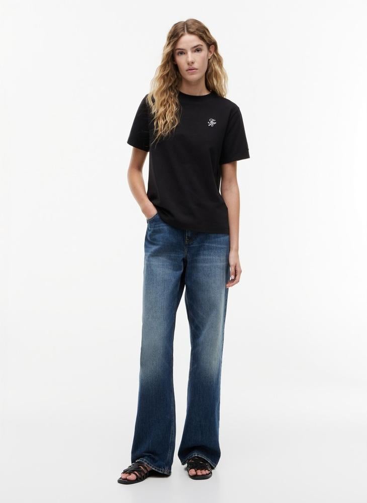 TOMMY HILFIGER Logo Embroidery Crew Neck T-Shirt - Image 4