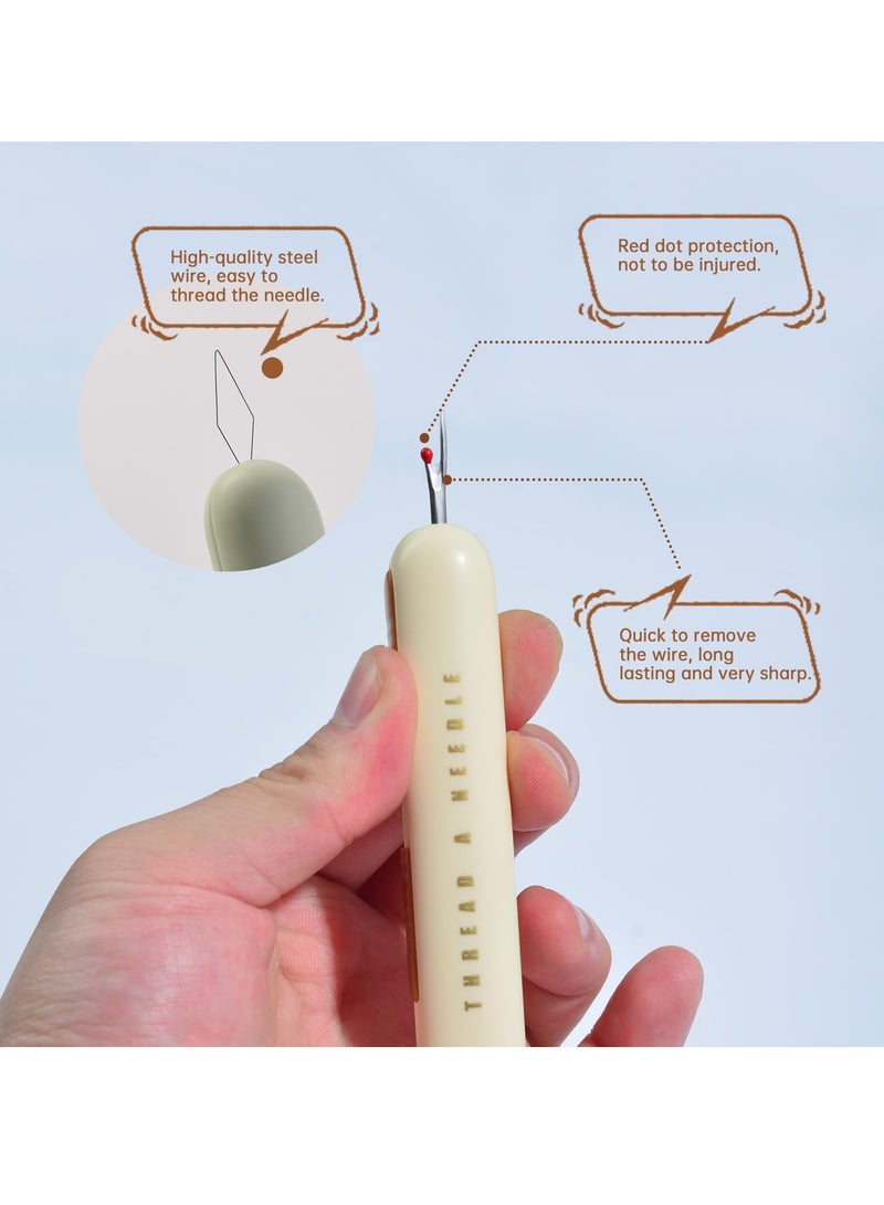 SYOSI 2-in-1 Needle Threader & Seam Ripper Set, 3 Pcs Upgraded Sewing Tools for Hand Sewing, Knitting, and Quilting - Image 2