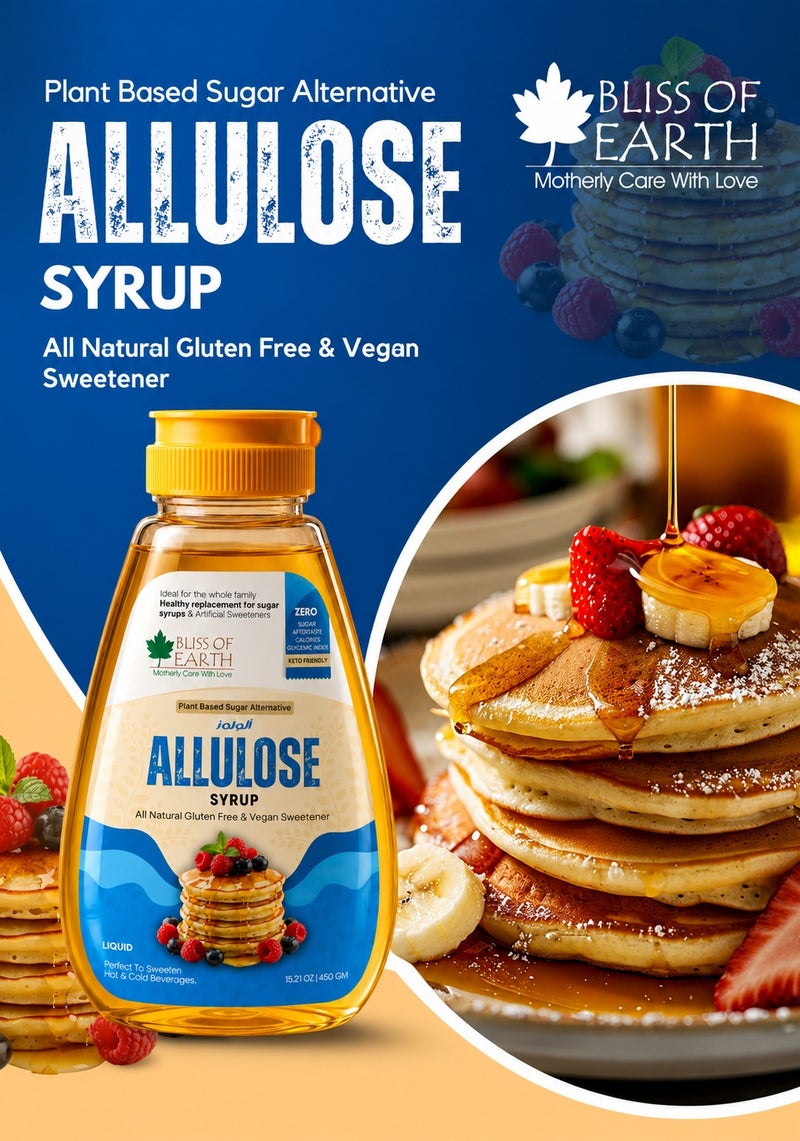 Bliss of Earth Allulose Syrup 450g | Natural Sugar & Maple Syrup Substitute | Keto Friendly Low-Calorie Liquid Sweetener for Coffee, Tea, Baking & Pancakes | Zero Sugar Natural Sweetener - Image 4