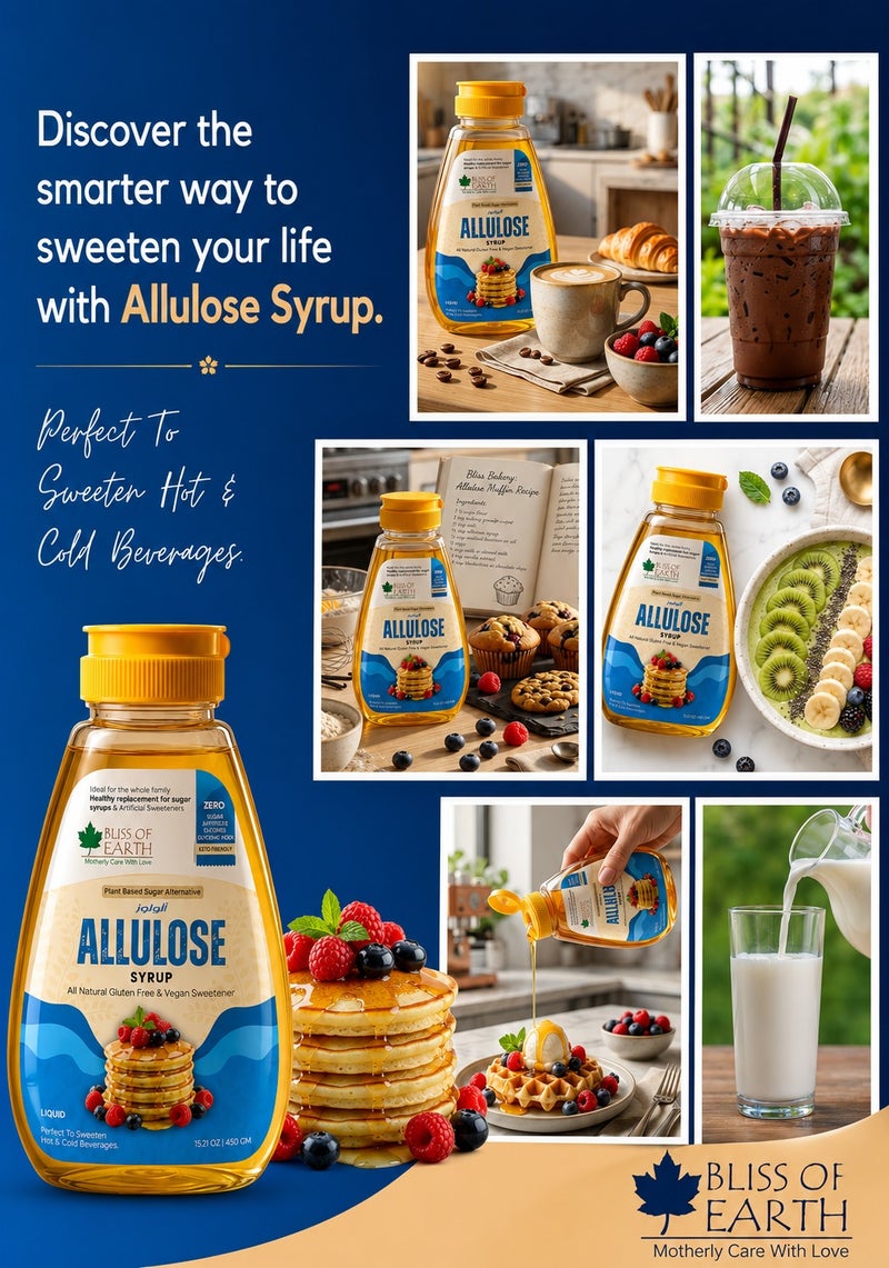 Bliss of Earth Allulose Syrup 450g | Natural Sugar & Maple Syrup Substitute | Keto Friendly Low-Calorie Liquid Sweetener for Coffee, Tea, Baking & Pancakes | Zero Sugar Natural Sweetener - Image 5
