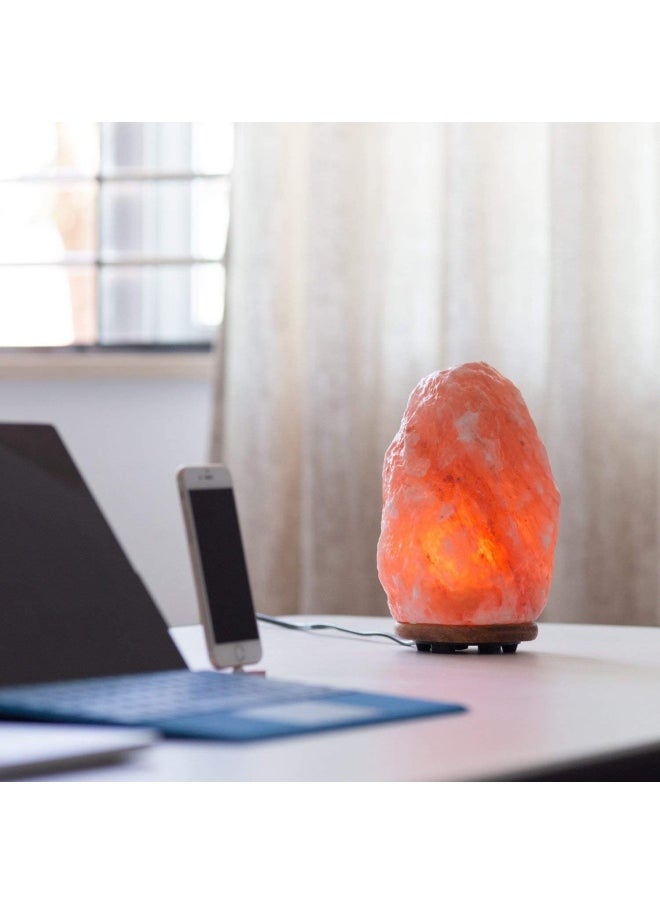 Himalayan Glow 1004 Crystal Himalayan Salt Lamp Night Light Hand Crafted For Home Decor 7 9 Inch Orange Amber