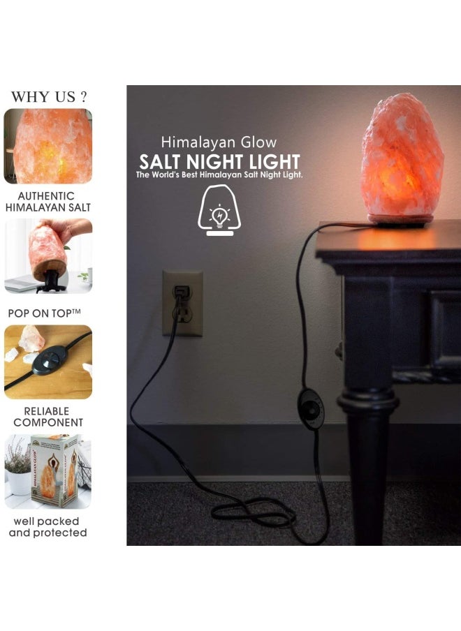 Himalayan Glow 1004 Crystal Himalayan Salt Lamp Night Light Hand Crafted For Home Decor 7 9 Inch Orange Amber