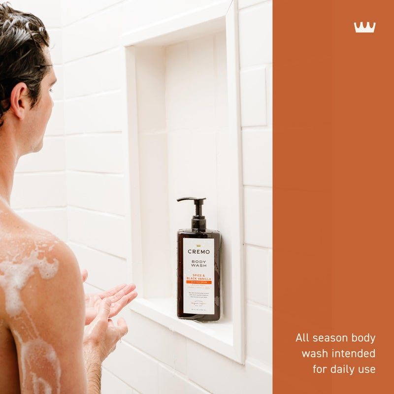 Cremo Rich-Lathering Spice & Black Vanilla Body Wash for Men, Notes of Spices, Dark Woods and Black Vanilla, 32 Fl Oz - Image 2