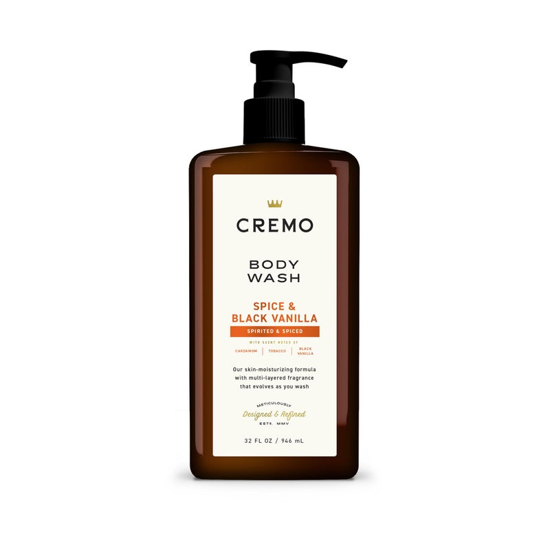 Cremo Rich-Lathering Spice & Black Vanilla Body Wash for Men, Notes of Spices, Dark Woods and Black Vanilla, 32 Fl Oz - Image 1