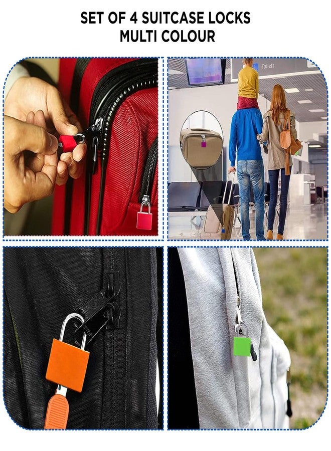 NFI essentials Set of 8 Suitcase Locks, Multicolor Luggage Padlocks Set, Lock with Keys, Small Luggage Locks, Mini Locker, Zipper Lock, Tiny 20mm for School Gym Backpack - Image 2