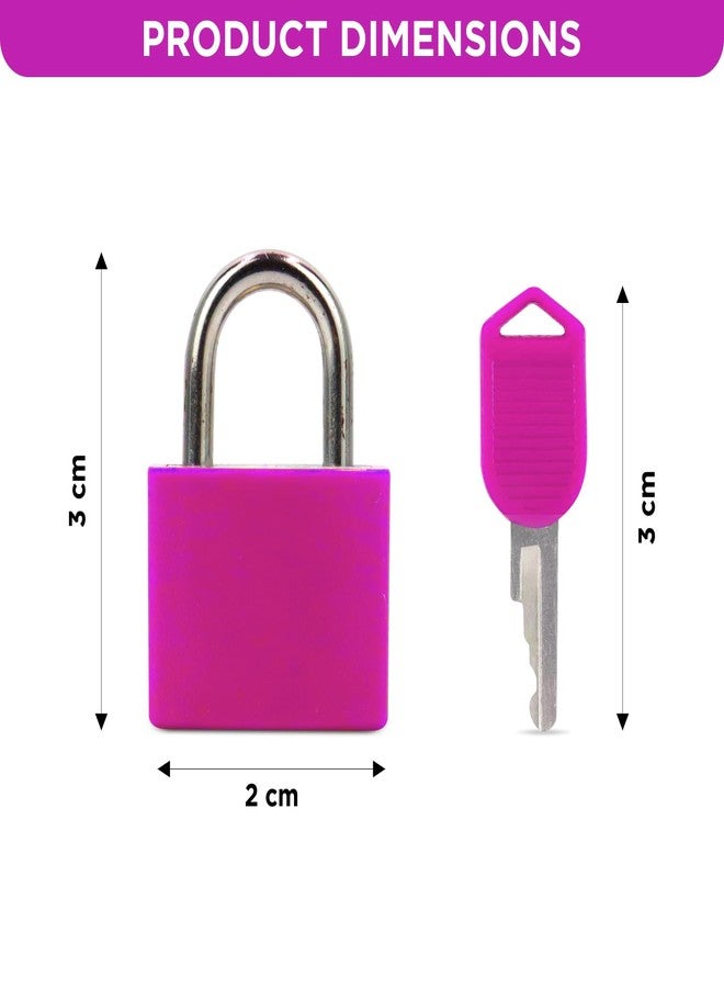 NFI essentials Set of 8 Suitcase Locks, Multicolor Luggage Padlocks Set, Lock with Keys, Small Luggage Locks, Mini Locker, Zipper Lock, Tiny 20mm for School Gym Backpack - Image 4