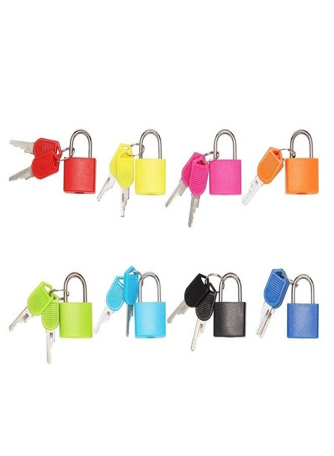 NFI essentials Set of 8 Suitcase Locks, Multicolor Luggage Padlocks Set, Lock with Keys, Small Luggage Locks, Mini Locker, Zipper Lock, Tiny 20mm for School Gym Backpack - Image 1