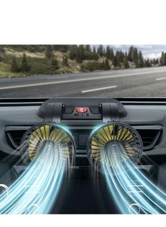 شاربدو 360 درجة دوران مروحة سيارة مزدوجة الرأس 12V مروحة كهربائية صامتة قوية لسيارات البنزين  - Image 3