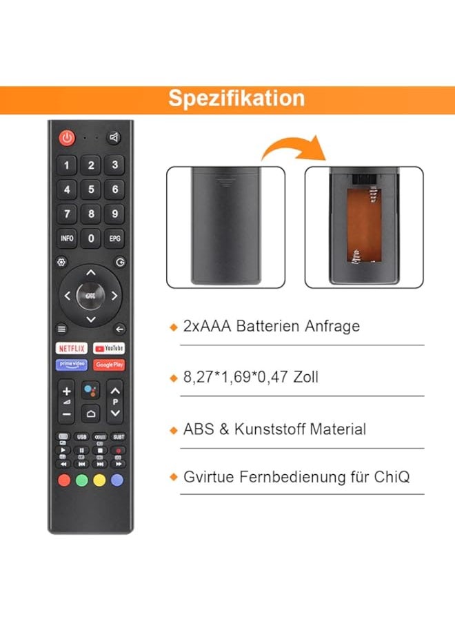 HuHa Gvirtue Remote Control Replacement for Changhong UHD TV - Suitable for Changhong Remote Control U43H7A U43H7S U50H7S U55H7S for OK. ODL24771HN-TAB ODL50672U-TAB for Saba SA24S46A9 SA32S67A9 SA40S67A9  - Image 5