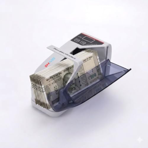 Smars® V30 LED Display Mini Portable Handy Use Battery/Plug Money Counter Machine for Cash and Banknote Currency Bill Counting - Image 1